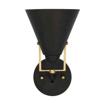 Home Decorators Insdale Matte Black Modern Vanity Light w/ Satin Brass Accents