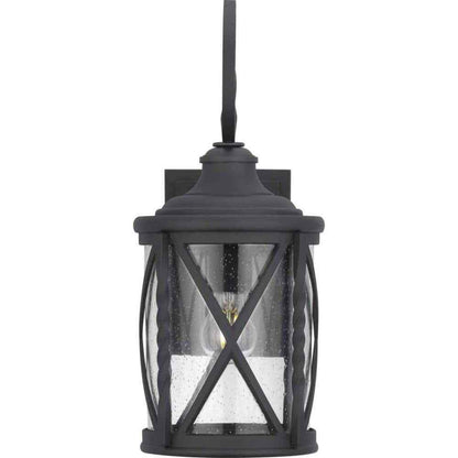 Home Decorators Walcott Manor 18.75 in. 1-Light Black Industrial Outdoor Sconce