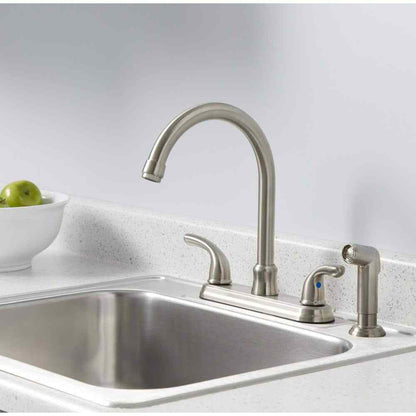 Glacier Bay Builders Double Handle Standard Kitchen Faucet Stainless Steel
