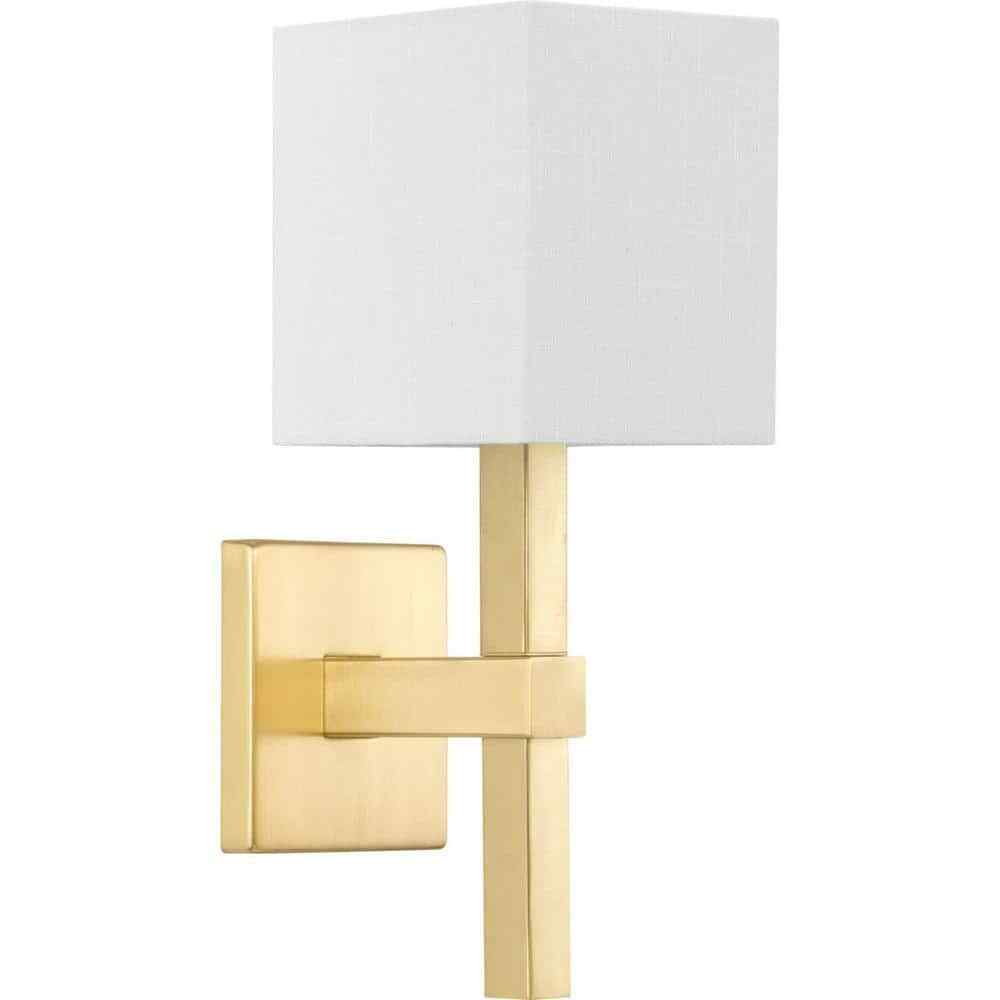 Progress Lighting Metro 5.5 in. 1-Light Satin Brass New Traditional Wall Sconce