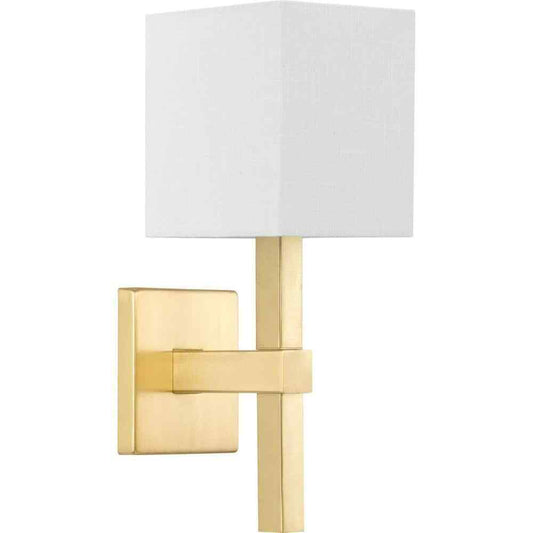 Progress Lighting Metro 5.5 in. 1-Light Satin Brass New Traditional Wall Sconce