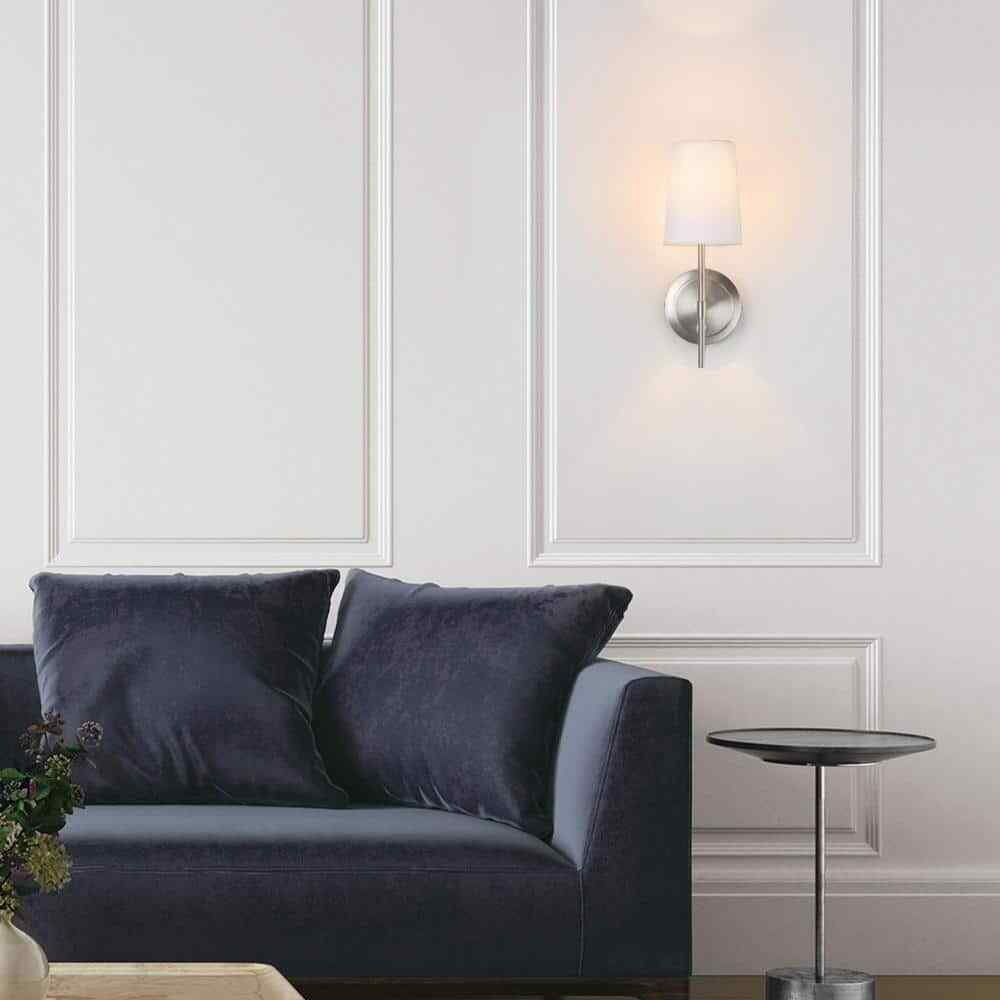 Hampton Bay Ridgeway 1-Light Brushed Nickel Wall Sconce