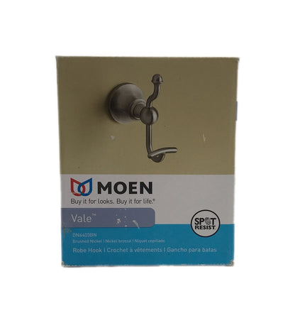 MOEN Vale Double Robe Hook in Spot Resist Brushed Nickel DN4403BN