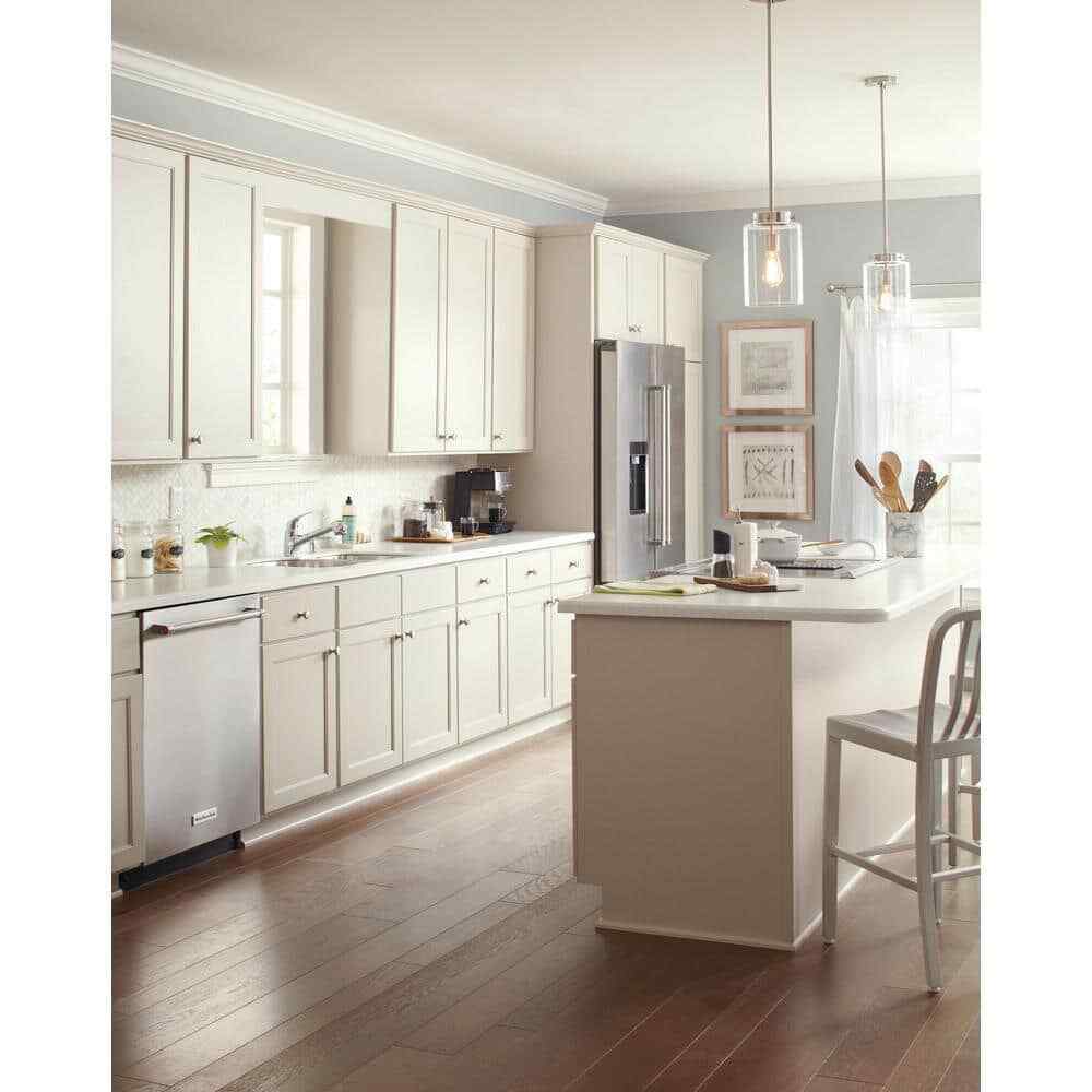 Hampton Bay Mullins 6.75 in. 1-Light Brushed Nickel Mini Pendant