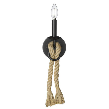 Golden Lighting Marissa 1 Light Wall Sconce with decorative nautical rope.