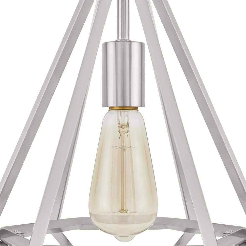 Home Decorators Hubley 1-Light Triangular Brushed Nickel Mini Pendant Light