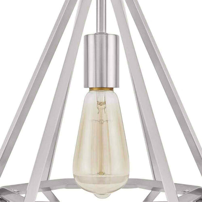Home Decorators Hubley 1-Light Triangular Brushed Nickel Mini Pendant Light