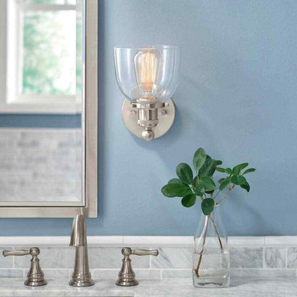 Home Decorators Evelyn Brushed Nickel Modern Industrial Indoor Wall Sconce
