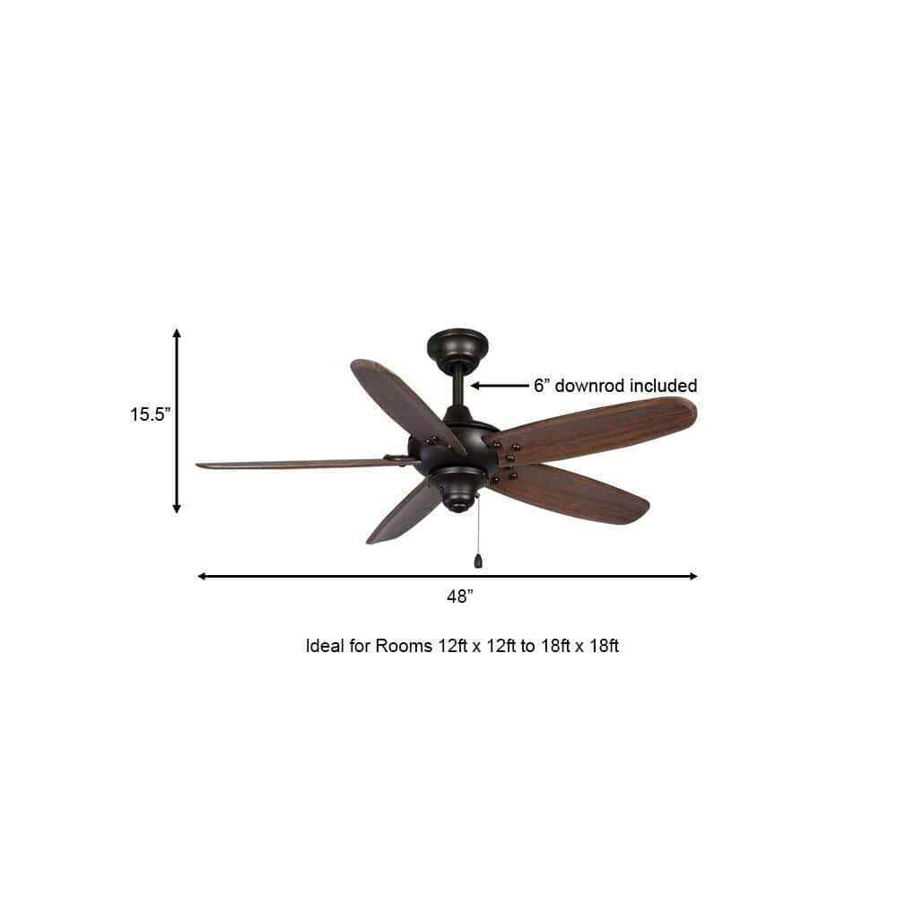 Home Decorators Altura 48 in. Indoor/Outdoor Bronze Ceiling Fan Reversable