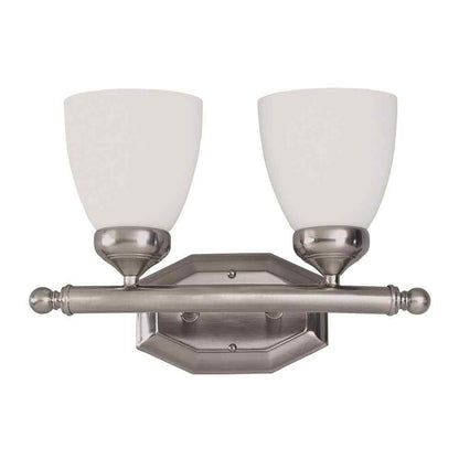 Bel Air Lighting Ashlea 2-Light Brushed Nickel Bathroom Vanity Light Fixture