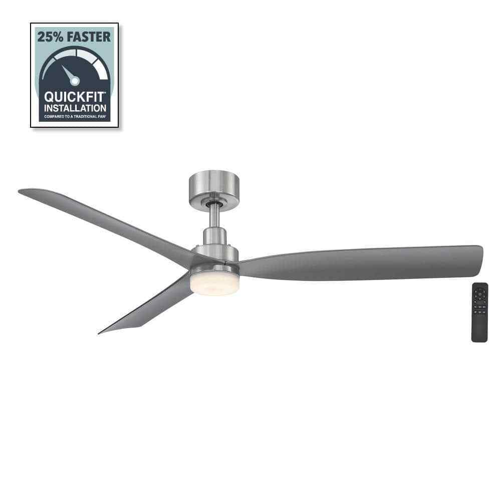 Hampton Bay Marlston 52 in. Indoor/Outdoor Brushed Nickel  Ceiling Fan w Remote
