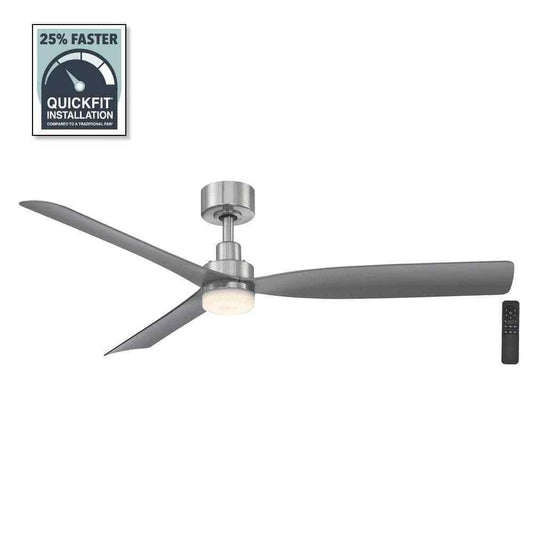 Hampton Bay Marlston 52 in. Indoor/Outdoor Brushed Nickel  Ceiling Fan w Remote