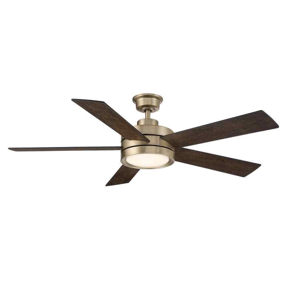 Home Decorators Baxtan 56 in. LED Indoor Gold Ceiling Fan