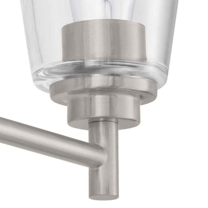 Hampton Bay 31 in. Wakefield 4-Light Brushed Nickel Vanity Light w/ Clear Glass