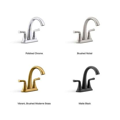 KOHLER Sundae 4 in. Centerset 2-Handles Bathroom Faucet in Matte Black
