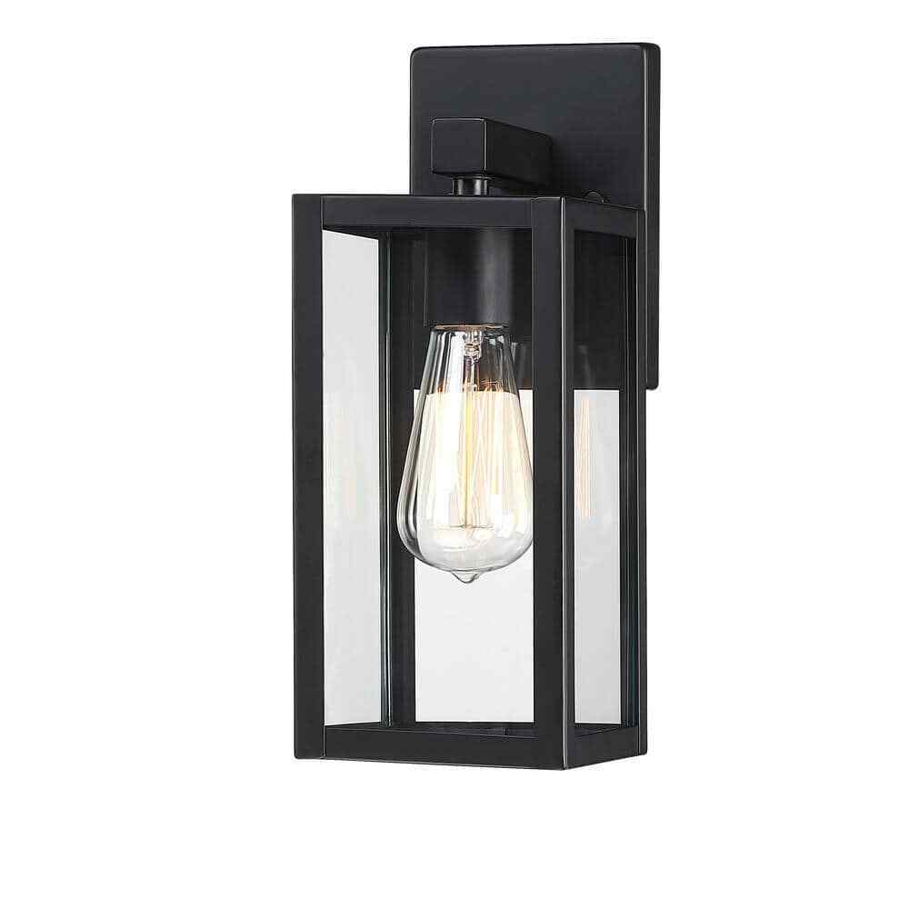 Hukoro Martin 1-Light Black Outdoor Wall Lantern Sconces 2-Pack F87702-BK