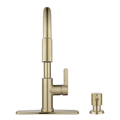 Glacier Bay Paulina Single Handle Pull Down Sprayer Kitchen Faucet Matte Gold