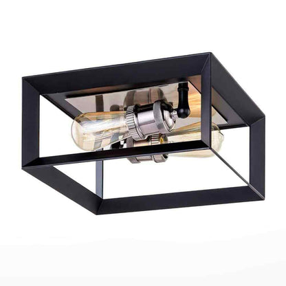Home Decorators Walden Forge Black Frame Flush Mount Ceiling Light