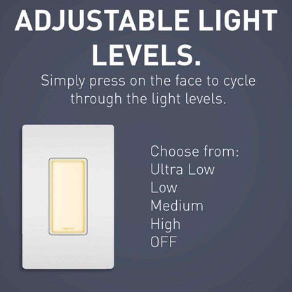 Legrand radiant 125-Volt Full Amber Night Light Decorator Duplex Outlet White