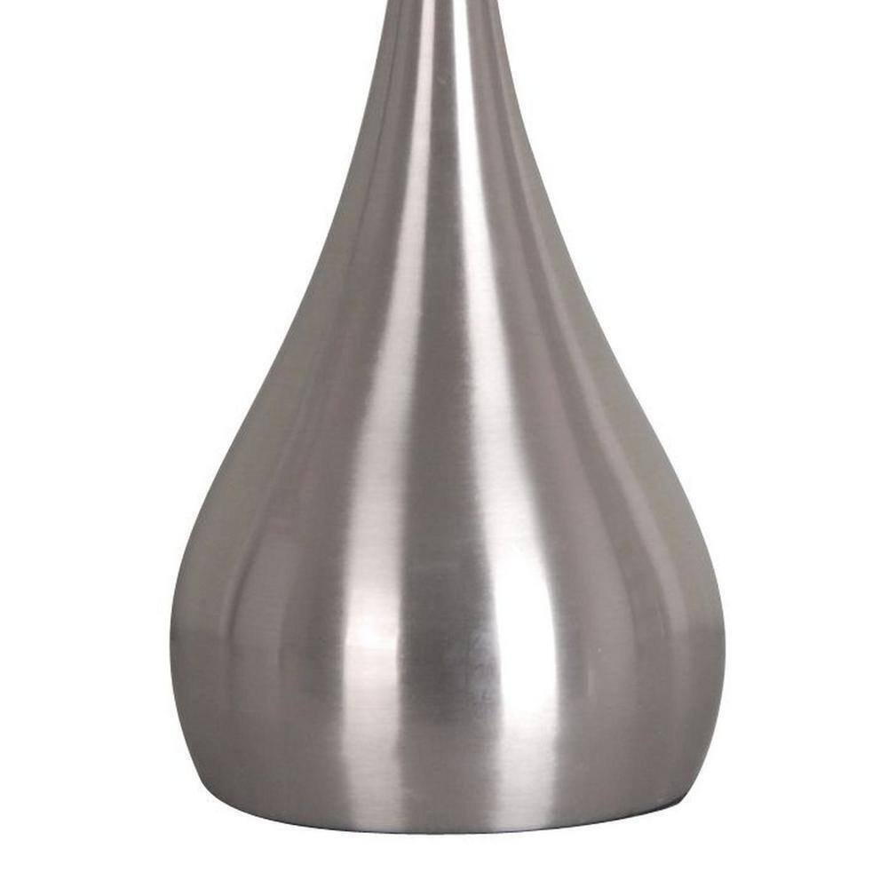 Cresswell 18 in. Silver Teardrop Accent Lamp with White Shade 18664-011