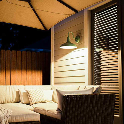 Home Decorators Bell Ridge 14 in. Green Outdoor Large Lantern Wall Sconce