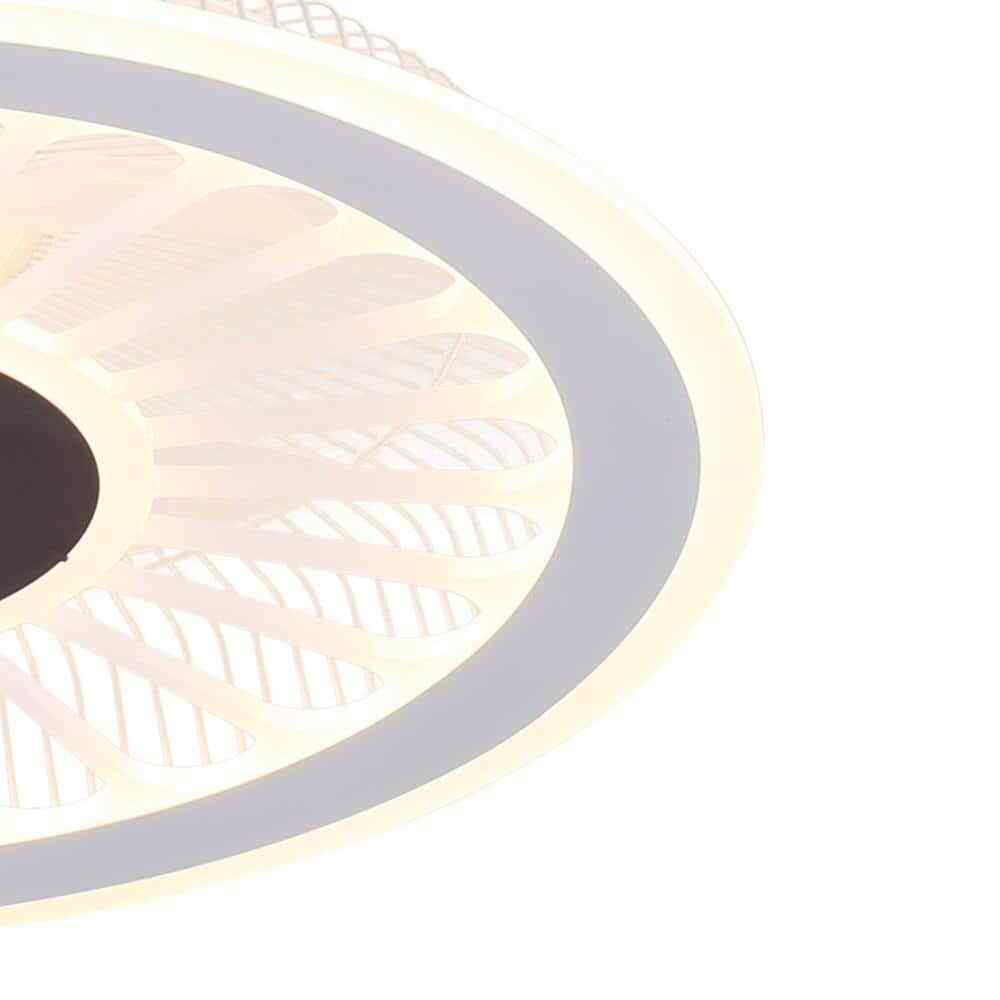 OUKANING 18 in White Modern Simple Style Indoor LED Semi Flush Mount Ceiling Fan