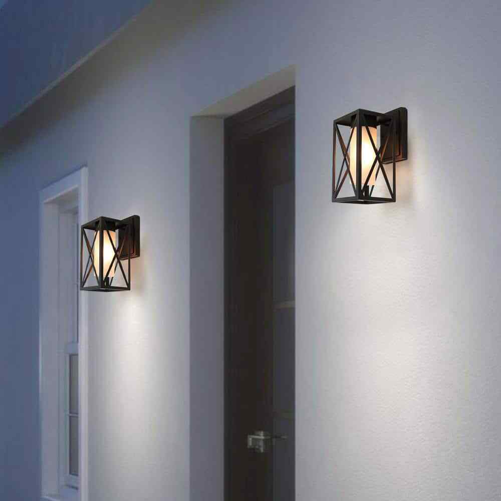 LNC 1-Light Modern Farmhouse Black Outdoor Wall Lantern Sconce Decorative Coach
