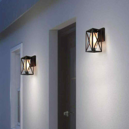 LNC 1-Light Modern Farmhouse Black Outdoor Wall Lantern Sconce Decorative Coach