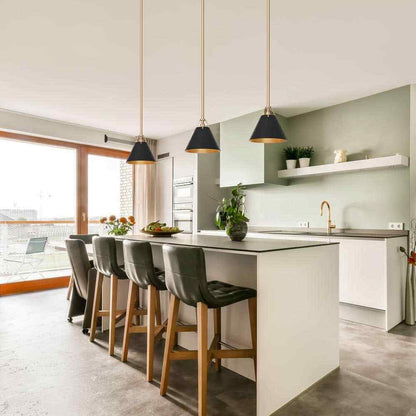 Uolfin Modern Farmhouse Dome Kitchen Island Pendant Lighting Taine 1-Light Black