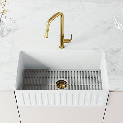VIGO Hart Angular Single Handle Pull-Down Kitchen Faucet in Matte Brushed Gold