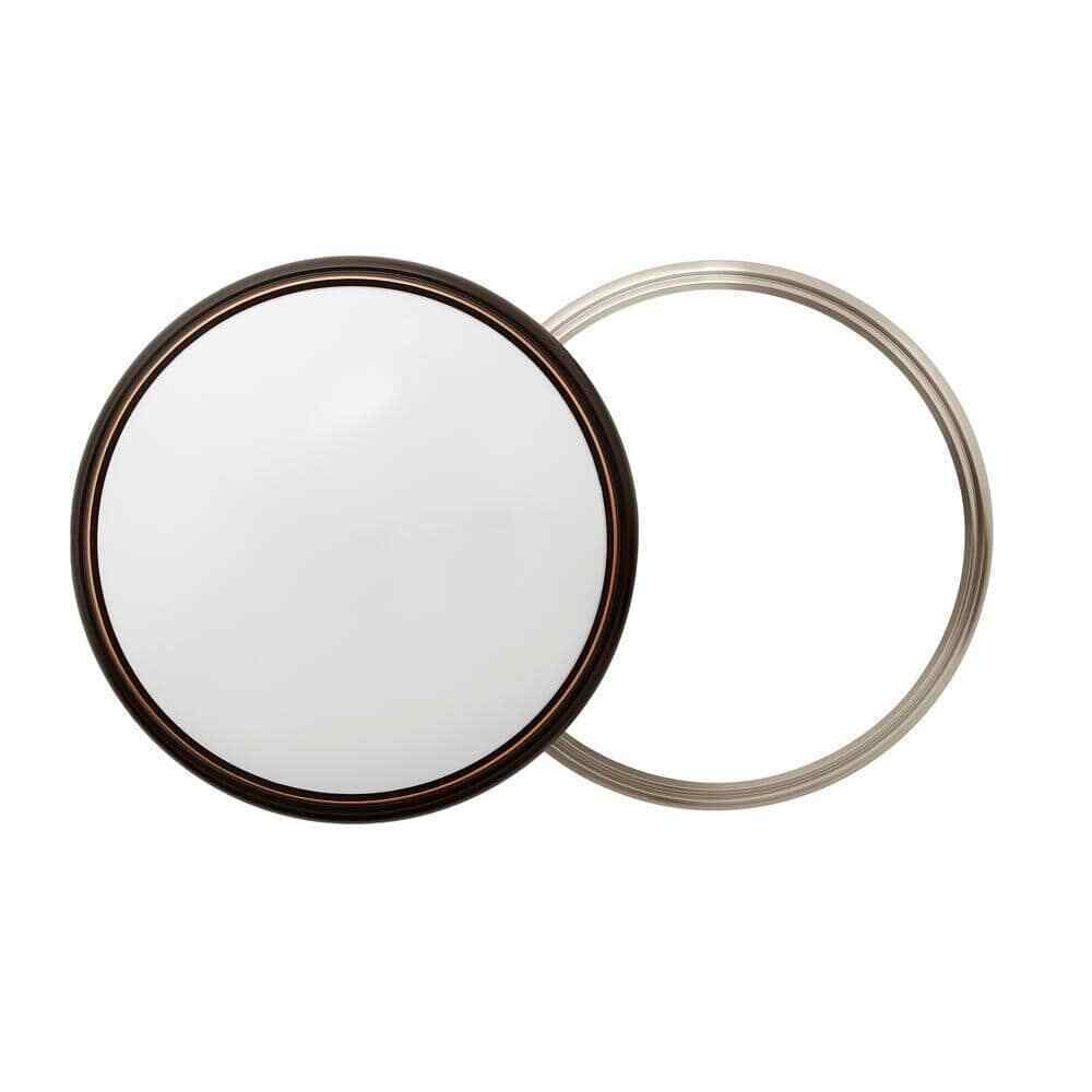 Commercial Electric 12" Light Brushed Nickel and Oil-Rubbed Bronze Flush Mount