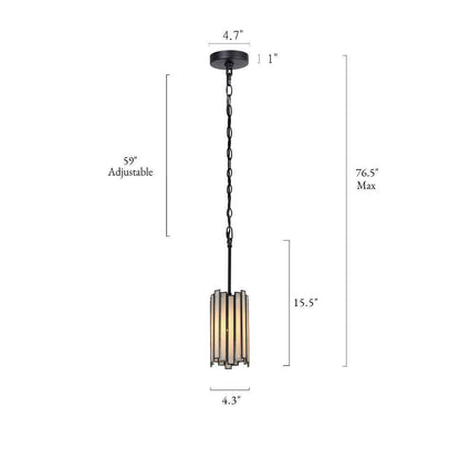 LNC 1-Light Painted Black Island Chandelier Drum Mini Pendant Ceiling Light
