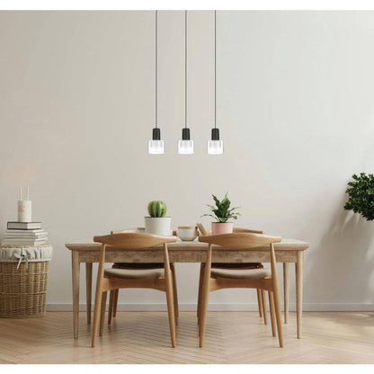 Eglo Molineros 28 in. W x 8.2 in. H 3-Light Black Kitchen Island Pendant