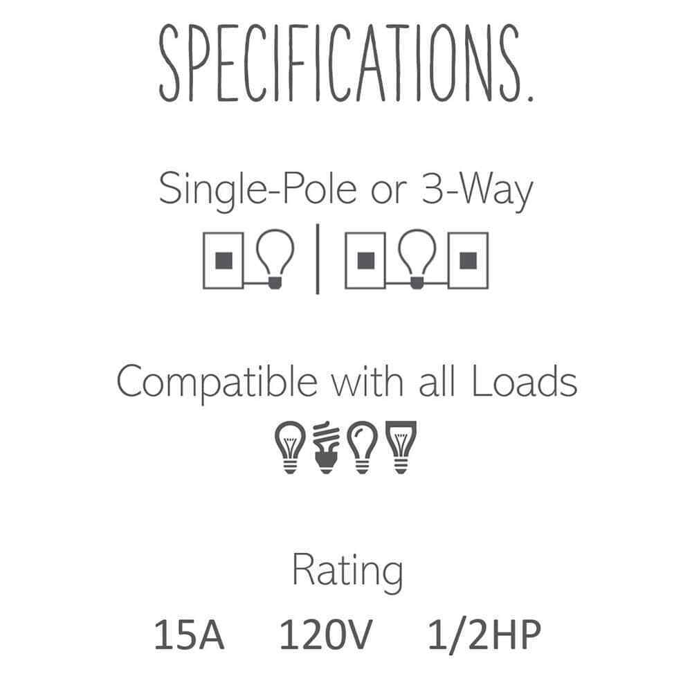 Legrand Adorne 15 Amp Single-Pole/3-Way Touchless Switch w/ Microban Graphite