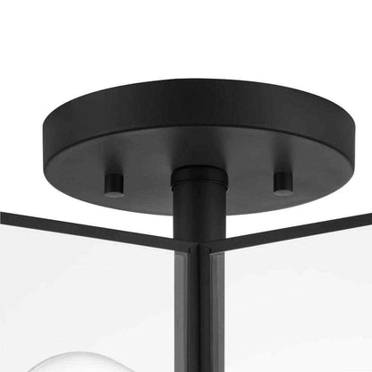 Home Decorators Collection Malena 14.25 in. 2-Light Matte Black Semi-Flush Mount