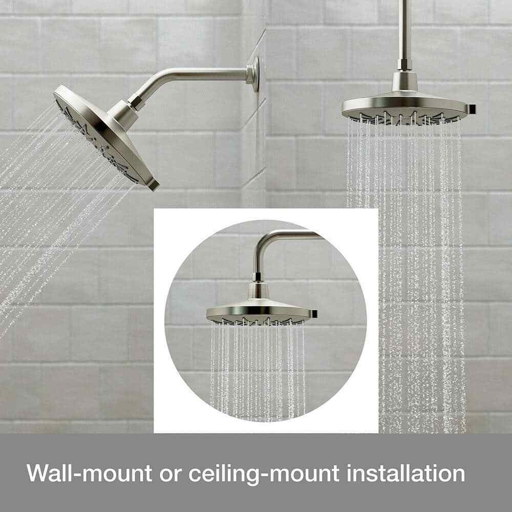 KOHLER Bellerose 3-Spray Patterns 1.75 GPM 8 in. Wall Mount Fixed Shower Head