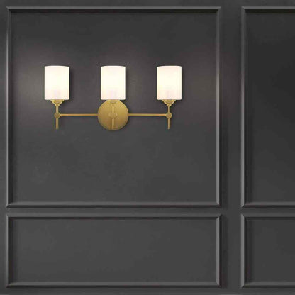 Home Decorators Ayelen Matte Brass Bathroom Vanity Light w/ Opal White Glass