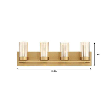 Home Decorators Samantha 26.6 in. 4-Light Brass LED Bathroom Vanity Light