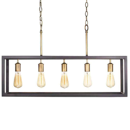 Hampton Bay Boswell Quarter 34 in. 5-Light Gold Coastal Farmhouse Chandelier