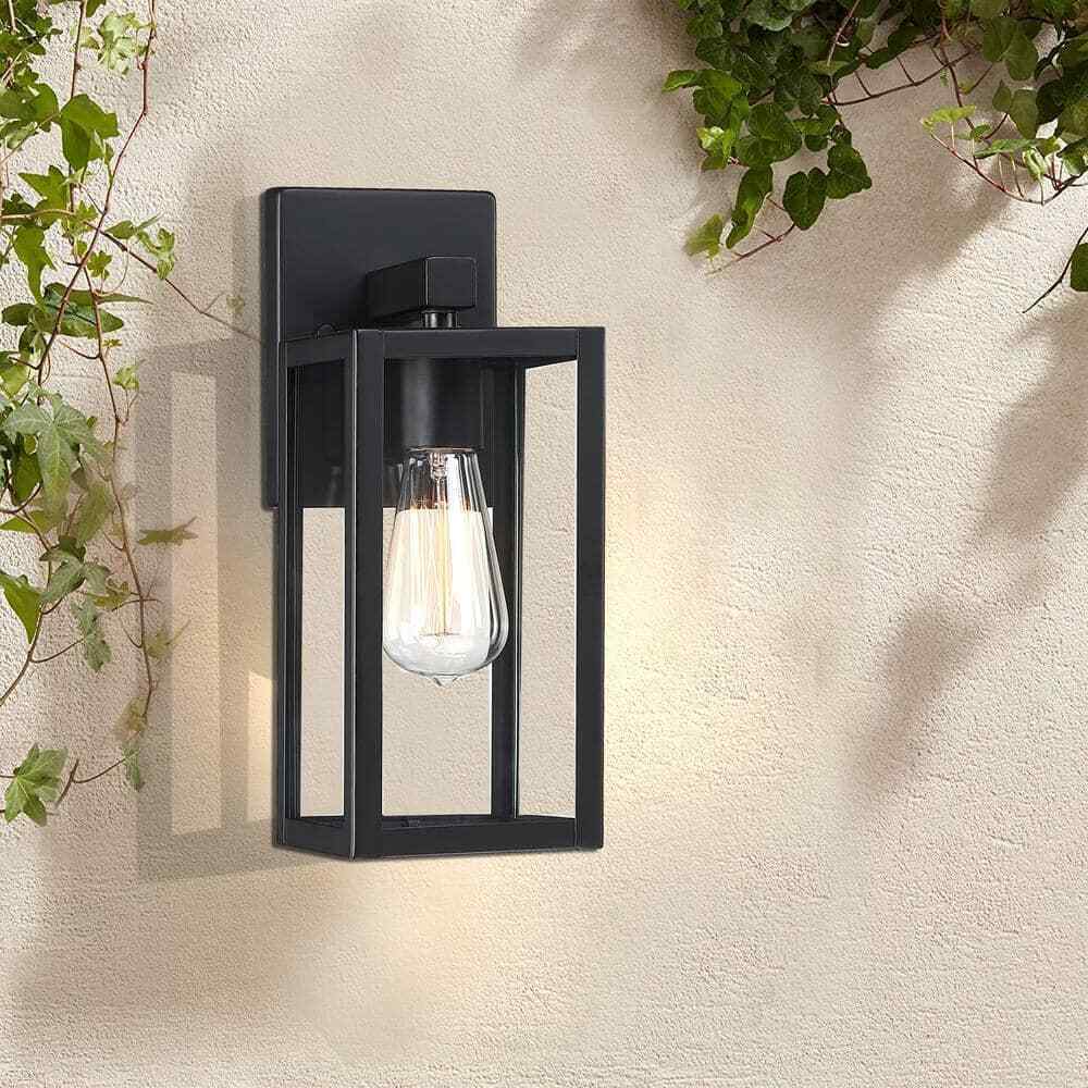 Hukoro Martin 1-Light Black Outdoor Wall Lantern Sconces 2-Pack F87702-BK