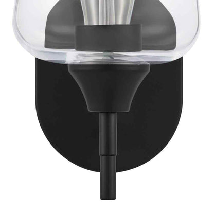 Hampton Bay Pavlen 5.5 in. 1-Lights Black Sconce with Clear Glass Shade