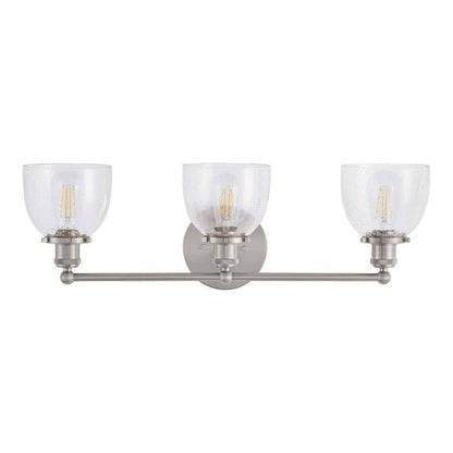 Home Decorators Evelyn 26.75 in. 3-Light Brushed Nickel Vanity Light