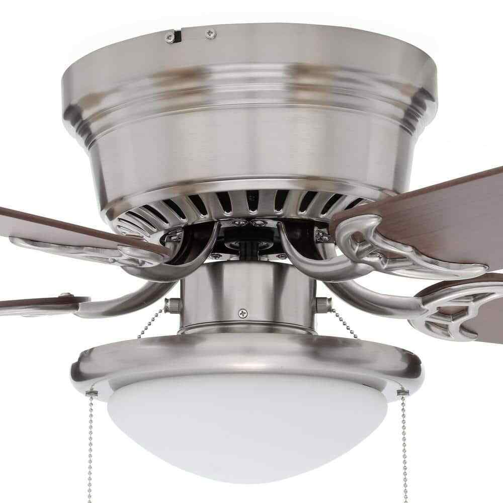 Hugger 52 in. LED Indoor Brushed Nickel Ceiling Fan with Light Kit