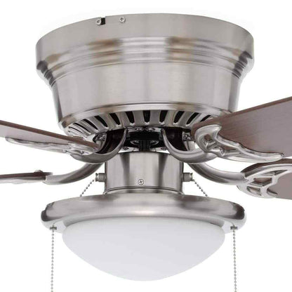 Hugger 52 in. LED Indoor Brushed Nickel Ceiling Fan with Light Kit