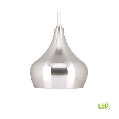 Progress Lighting 1-Light Brushed Nickel LED Pendant with Metal Shade
