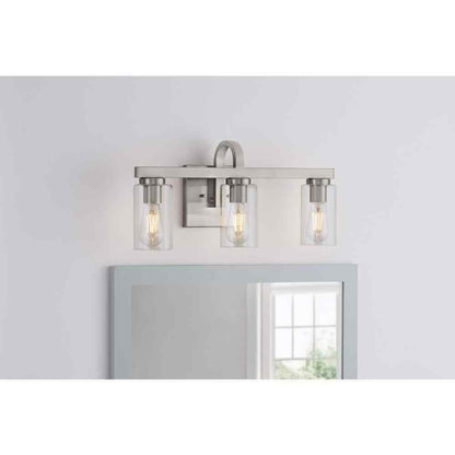 Hampton Bay Kendall Manor 22 in. 3 Light Brushed Nickel Bathroom Vanity Light