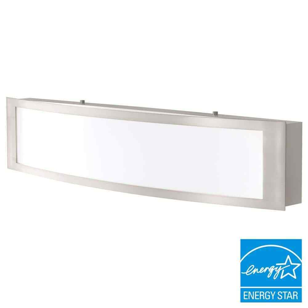 Hampton Bay Woodbury 24.6 in. Brushed Nickel Integrated LED Bathroom Light Bar