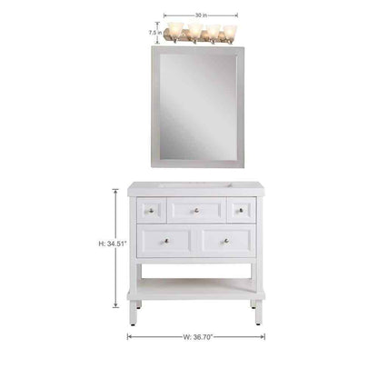 Hampton Bay Tavish 30 in. Brushed Bathroom Vanity Light w/ Frosted Glass Shade