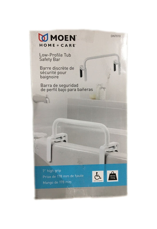 MOEN 16-1/2 in. Low Profile Tub Safety Bar in Glacier DN7010