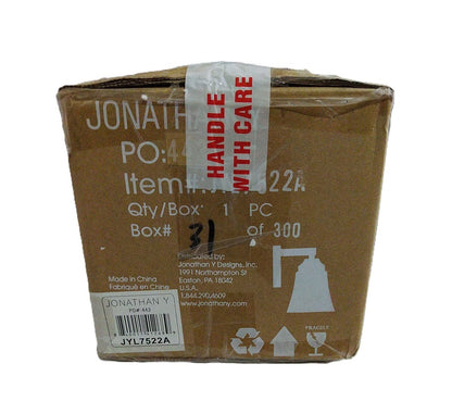 JONATHAN Y Staunton 5 in. 1-Light Iron/Glass Modern Cottage LED Vanity Light